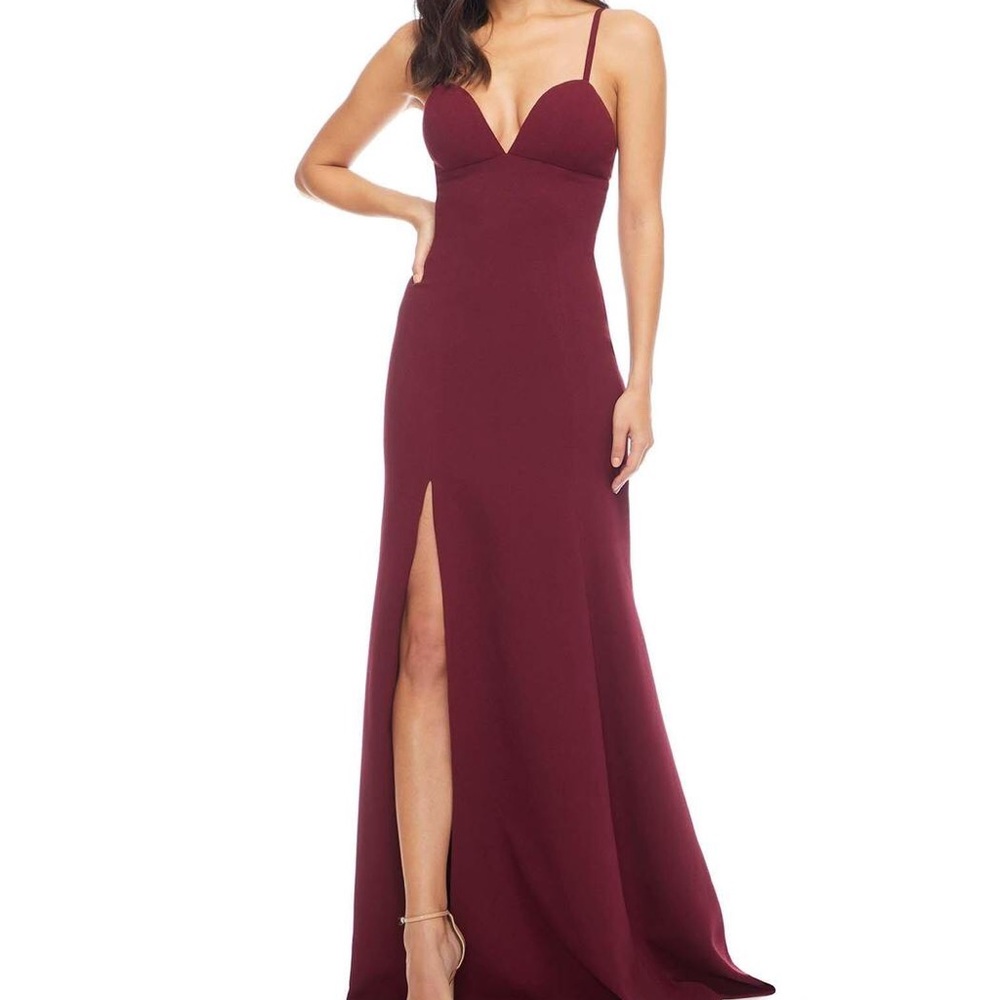 Dress the population burgundy gown
